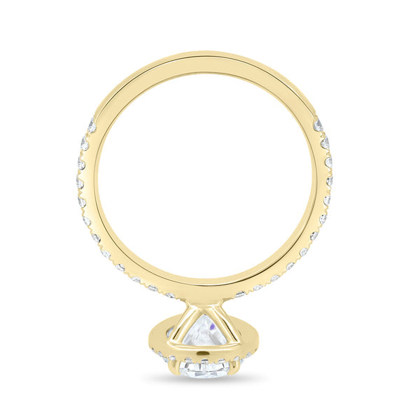 pear halo engagement ring lab grown diamond USA