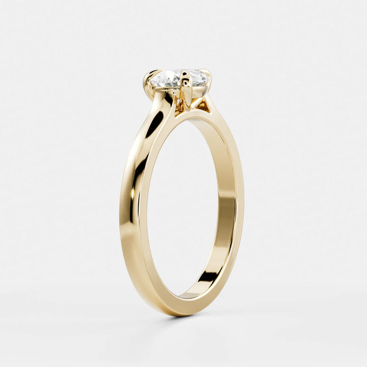 pear east west cathedral engagement ring 0.5 carat lab diamond IGI USA