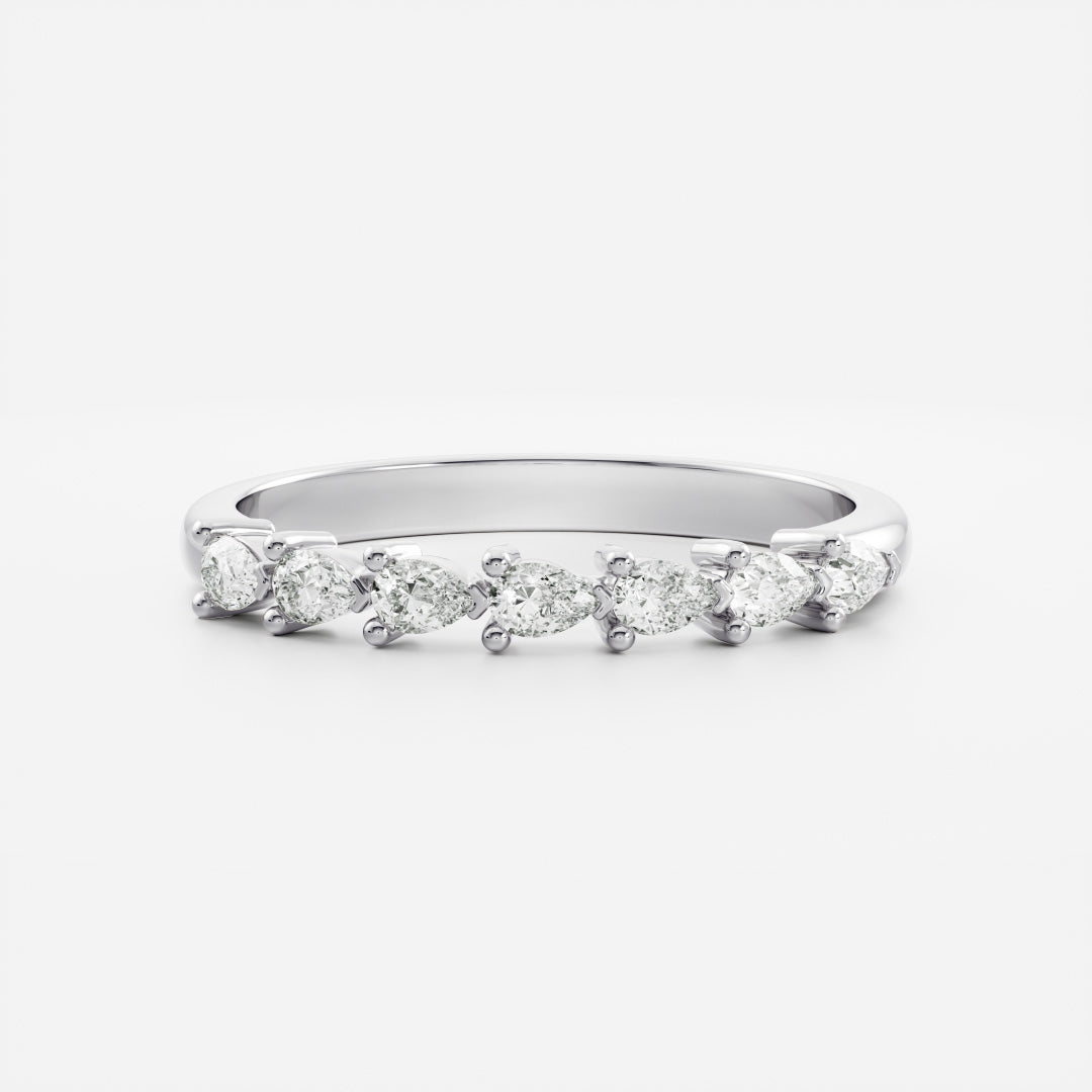Pear Cut Lab Diamond Half Eternity Wedding Band