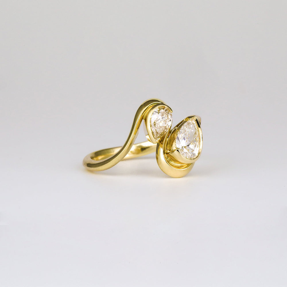 Pear Two Stone Diamond Ring