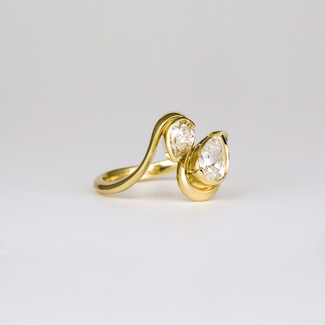 Pear Two Stone Diamond Ring