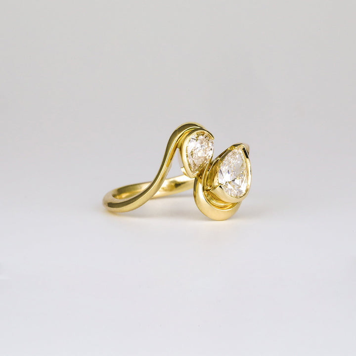 Pear Two Stone Diamond Ring