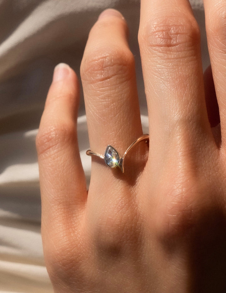 Pear Bezel Set Engagement Ring