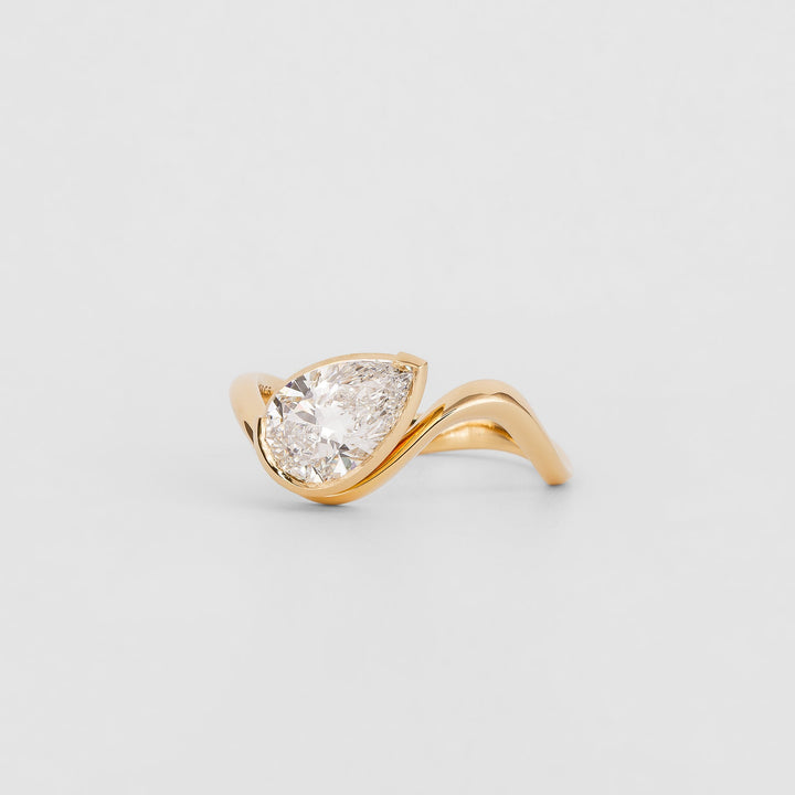Pear Cut Lab Diamond Engagement Ring