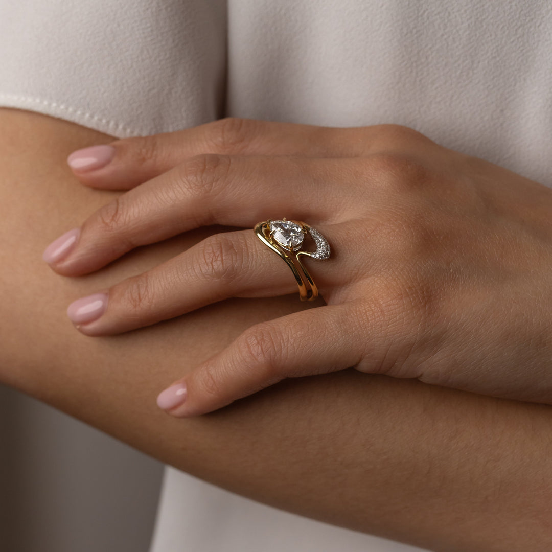 Pear Cut Lab Diamond Solitaire Ring