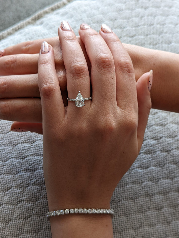 Pear Cut Pavé Engagement Ring