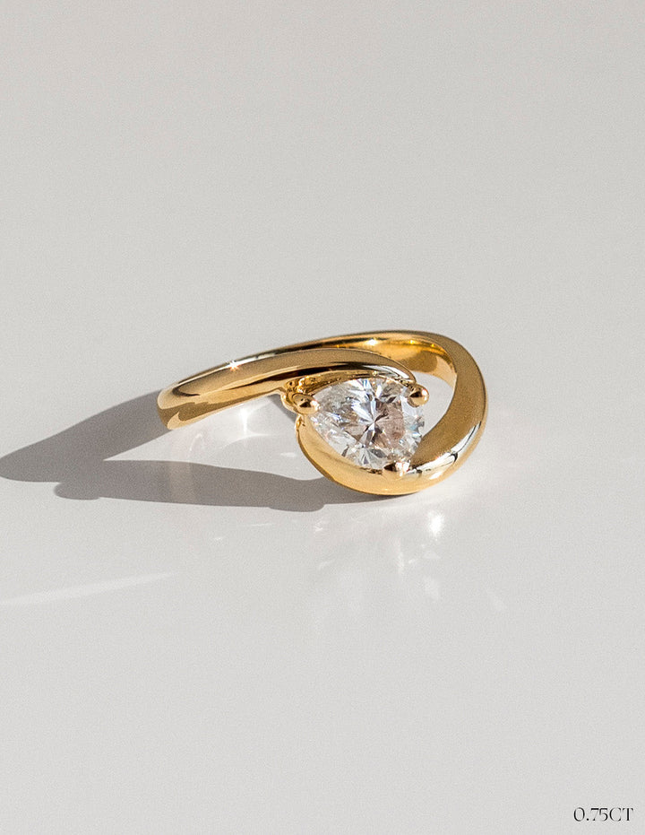 IGI Certified Pear Lab Diamond Ring