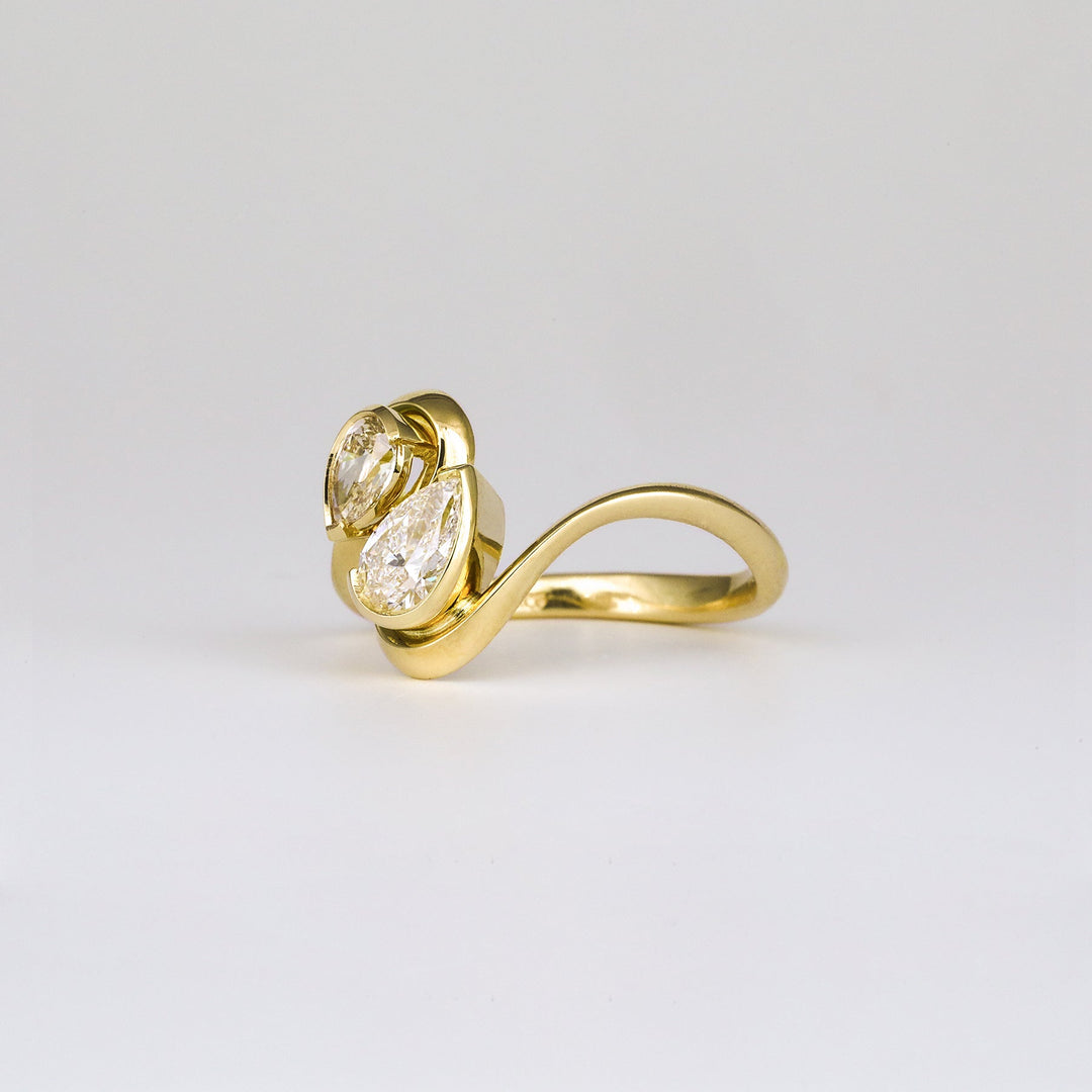 Pear Cut Lab Diamond Engagement Ring