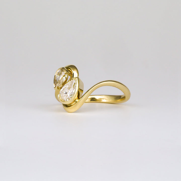 Pear Cut Lab Diamond Engagement Ring