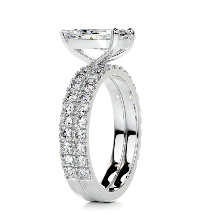 Pear Diamond Ring With Wedding Band