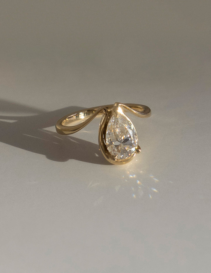 2 Carat Pear Lab Diamond Ring
