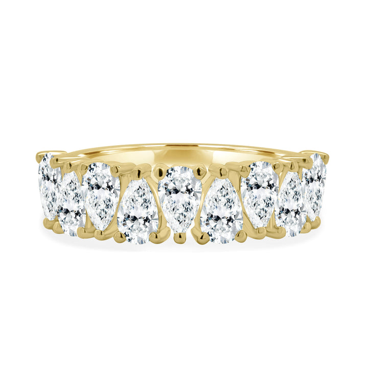 Pear Lab Grown Diamond Alternating Half Eternity Wedding Band