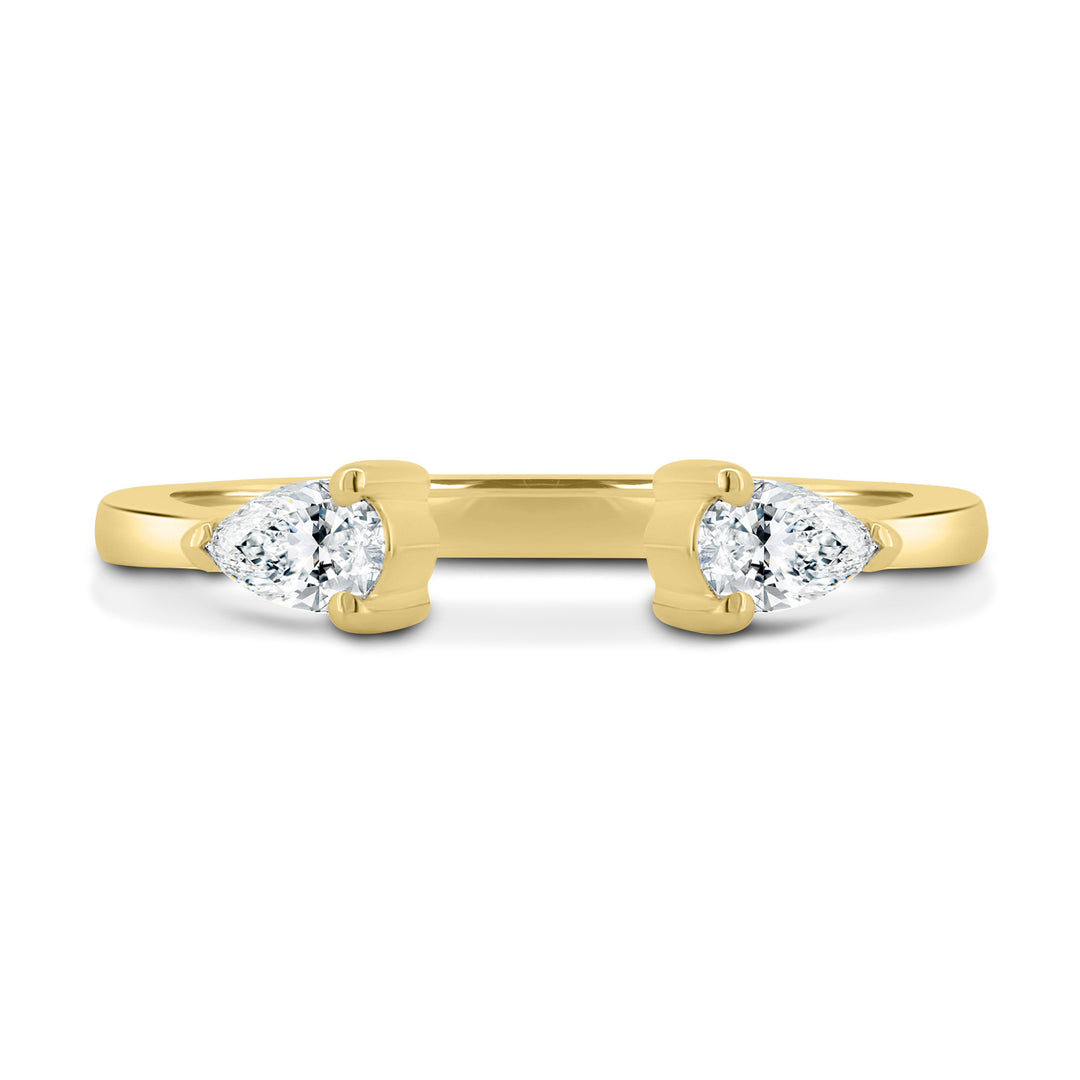 Pear Lab Grown Diamond Open Wedding Band