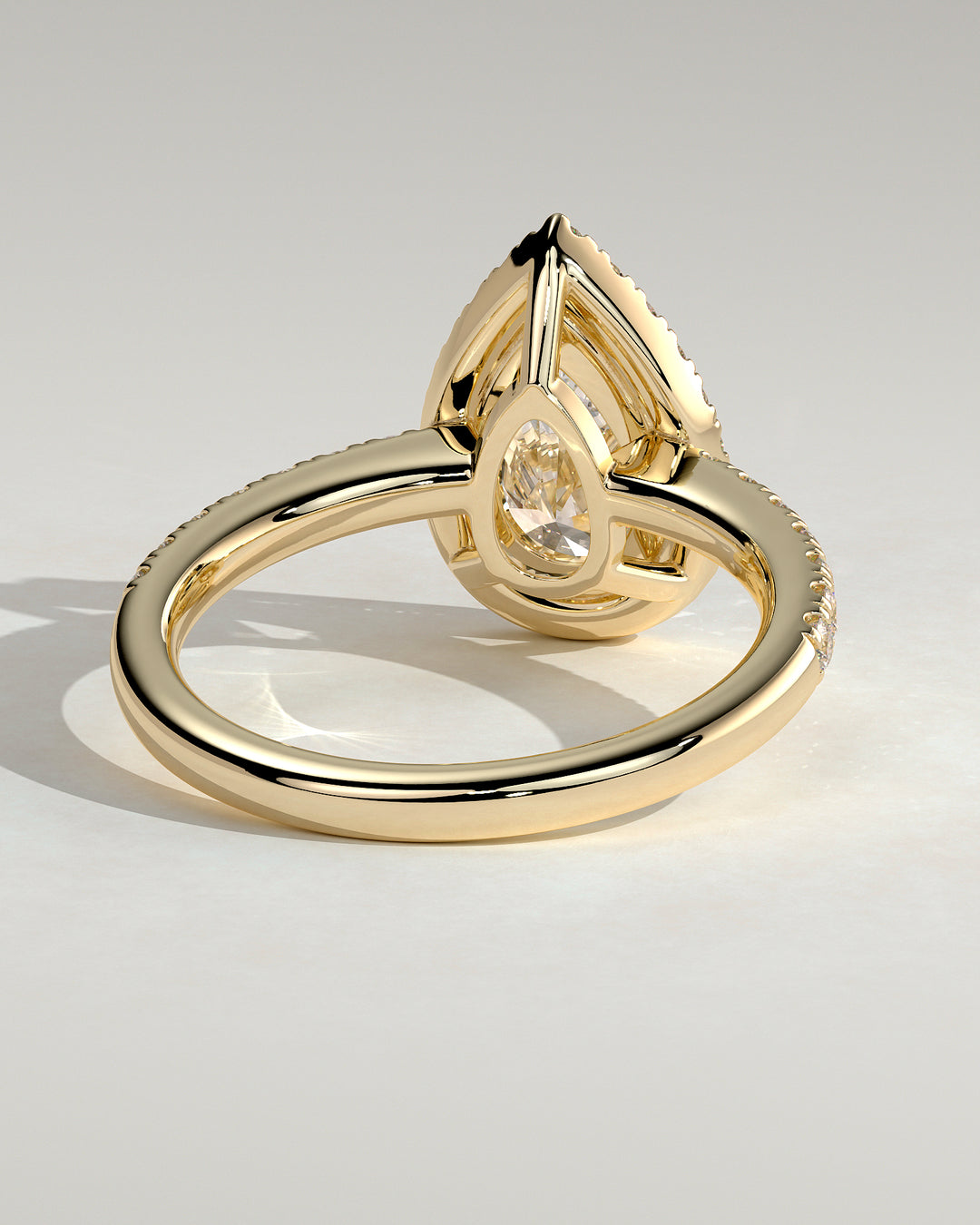 lab grown pear diamond ring