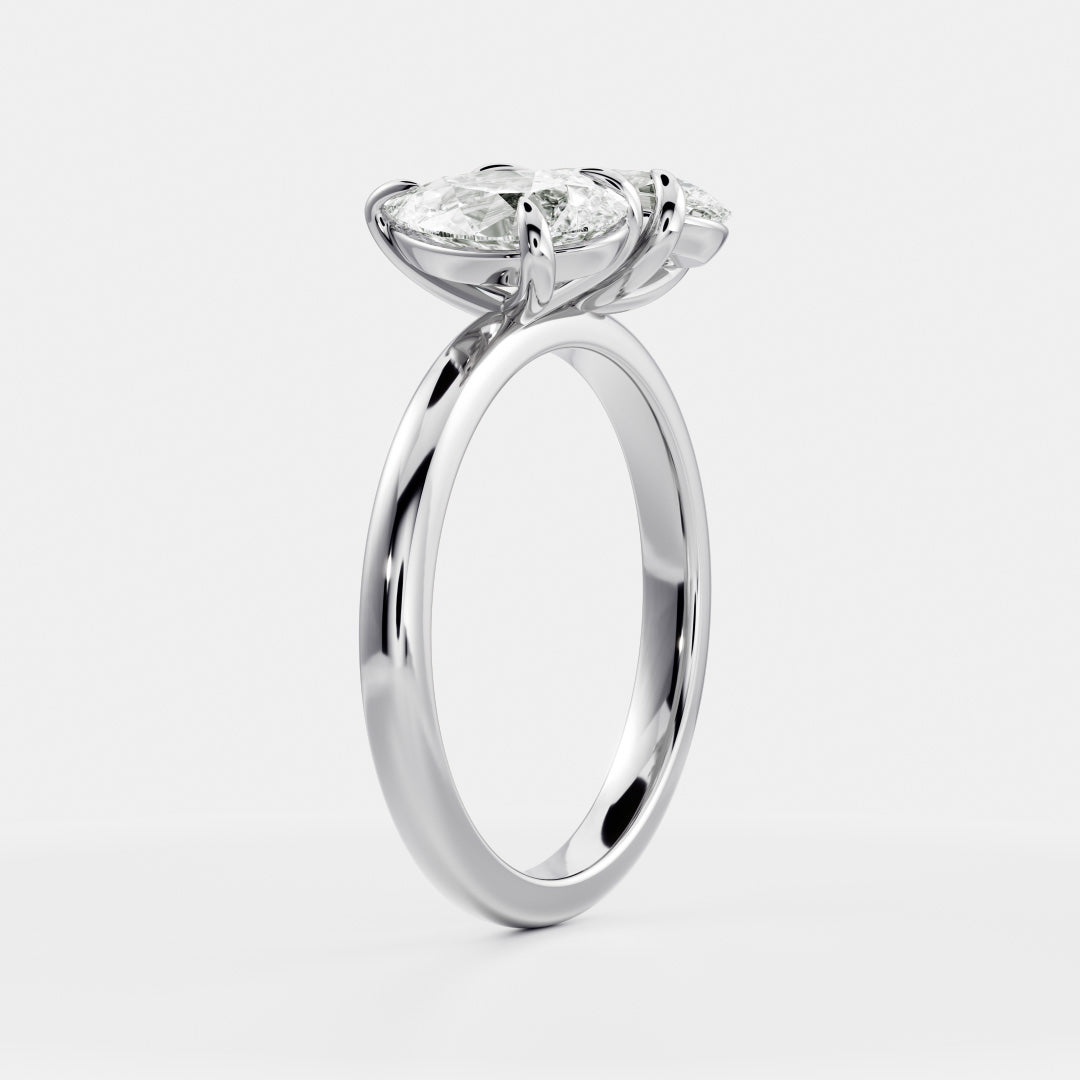 clean pear dual stone toi et moi ring IGI USA