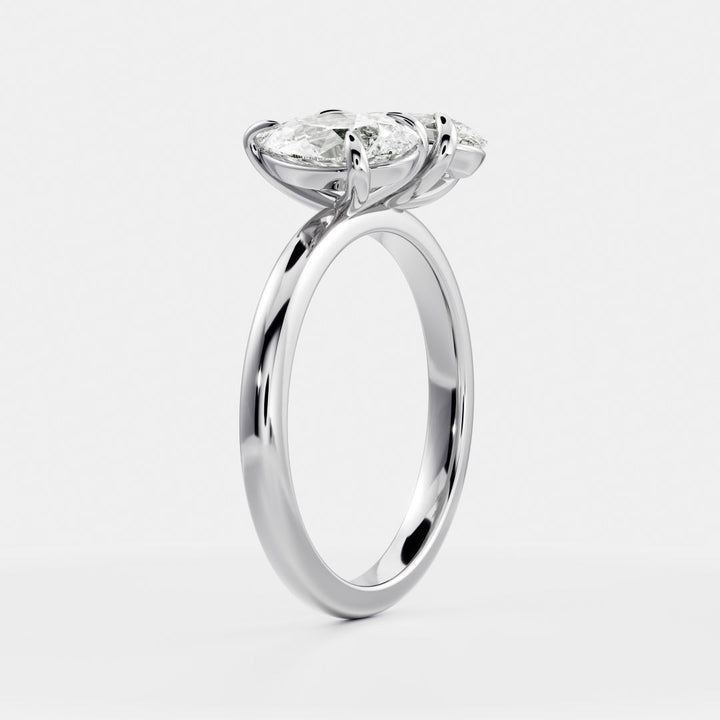 clean pear dual stone toi et moi ring IGI USA