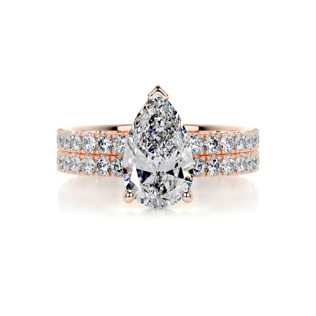 Pear Solitaire Engagement Ring Set