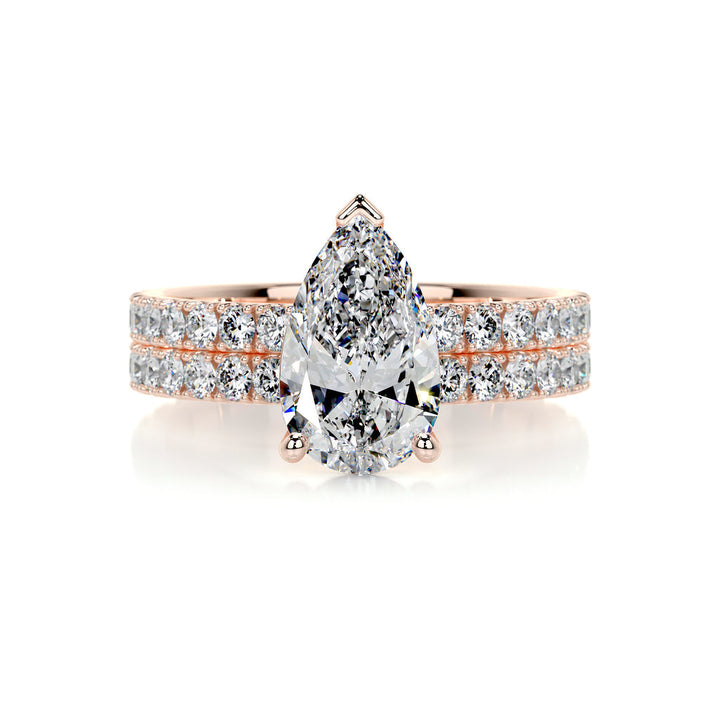 Pear Solitaire Engagement Ring Set
