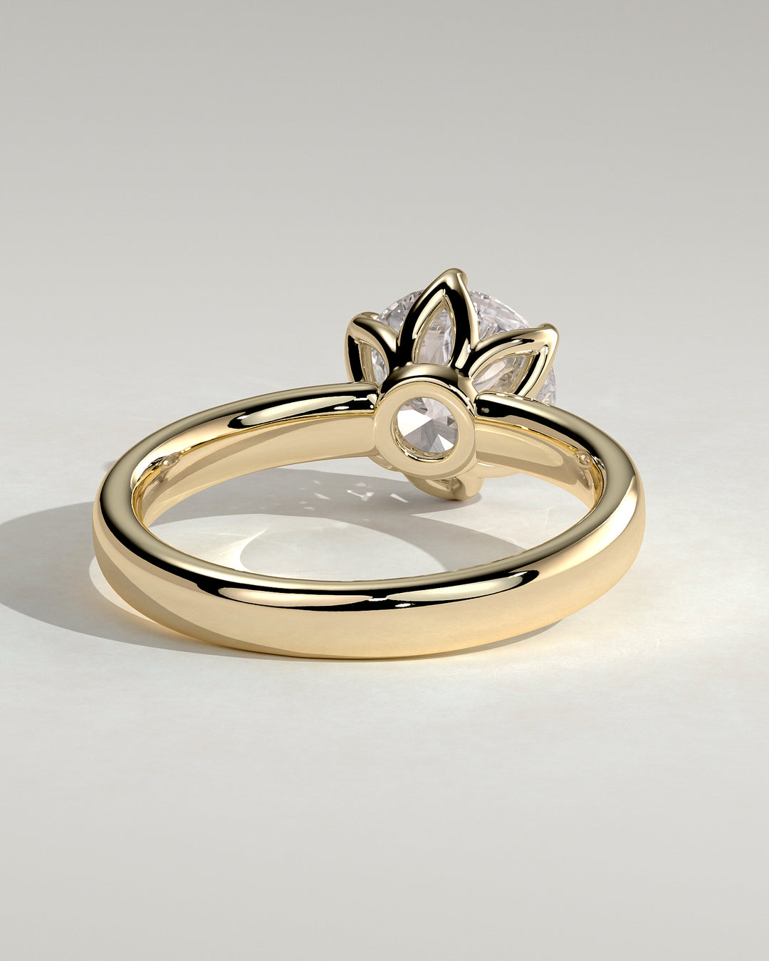 luxury round engagement ring petal gallery cigar band 1.5 carat ring