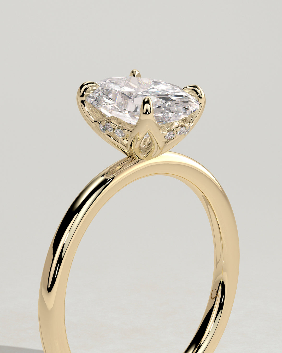 oval engagement ring hidden accents petal gallery lab grown diamond 2 carat