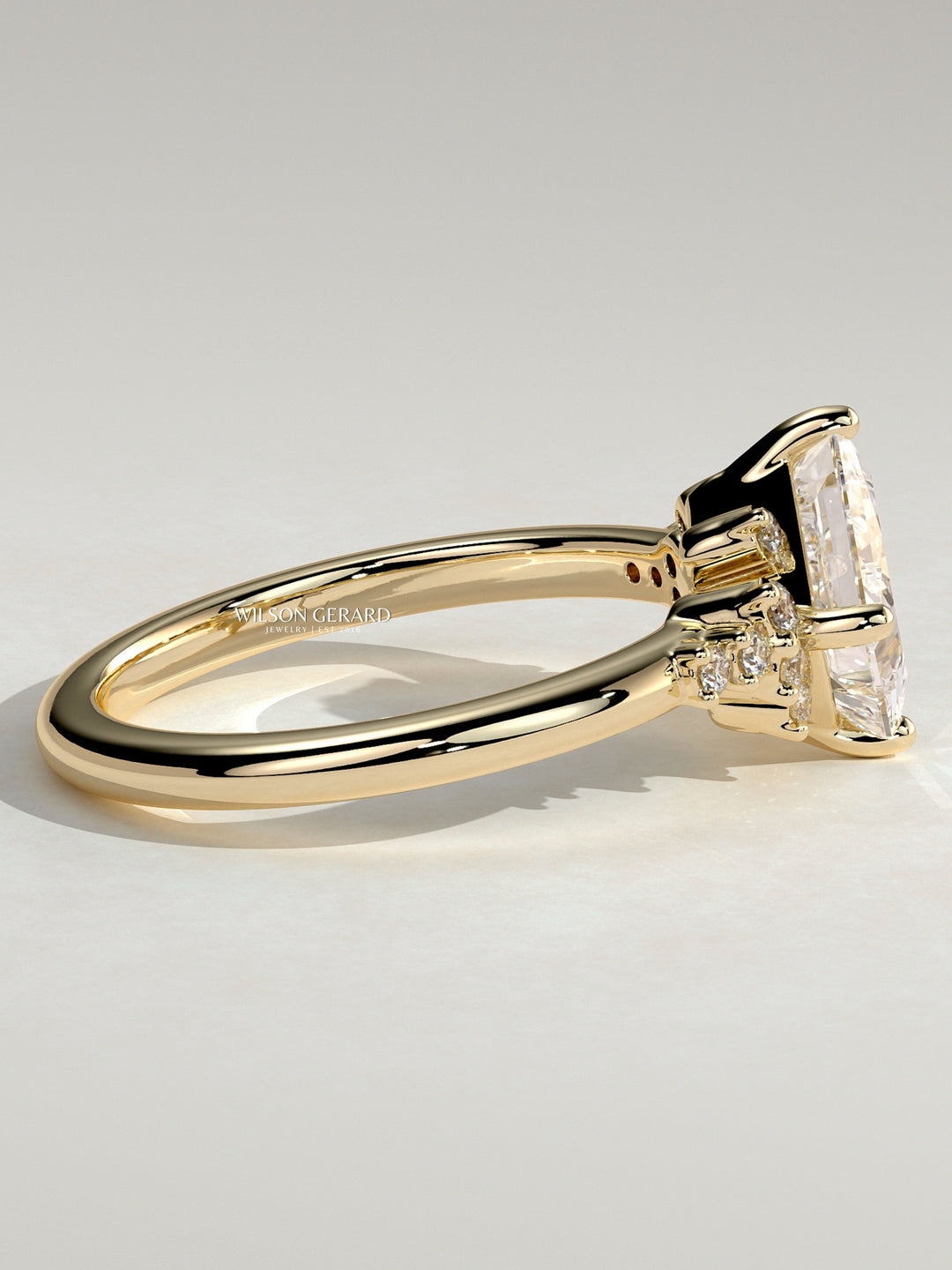cluster diamond engagement ring princess cut