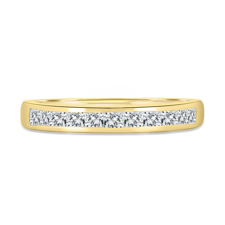 Princess Cut Lab Grown Diamond Channel Set Wedding Band