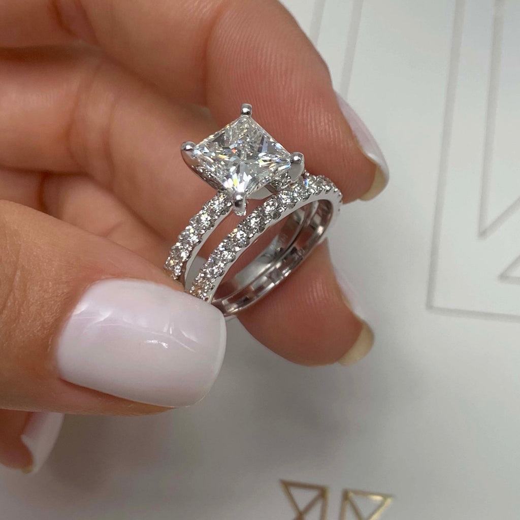 Princess Cut Lab Diamond Ring Set