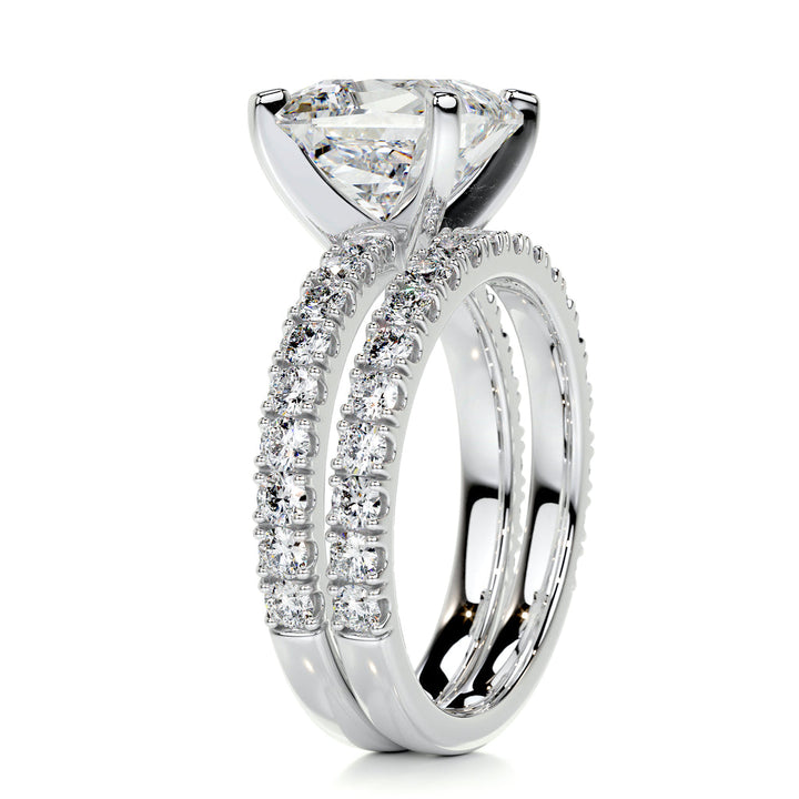 Princess Pavé Engagement Ring Set