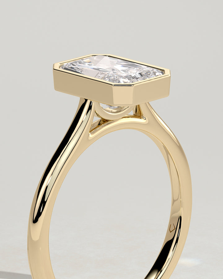 Radiant Bezel IGI Certified CVD Open Cathedral High Setting Engagement Ring