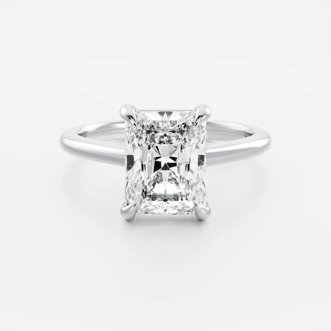 1 carat radiant diamond cathedral ring lab grown IGI certified USA