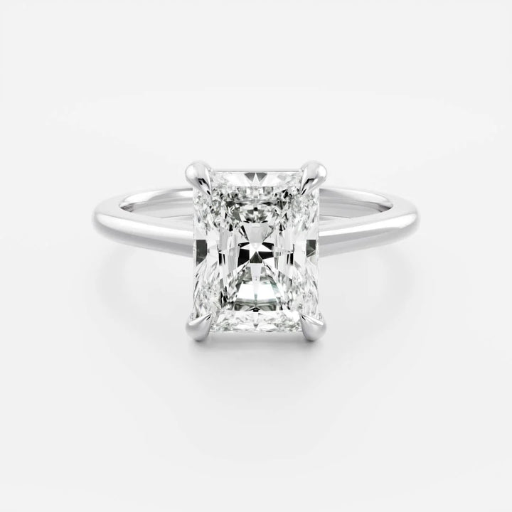 1 carat radiant diamond cathedral ring lab grown IGI certified USA