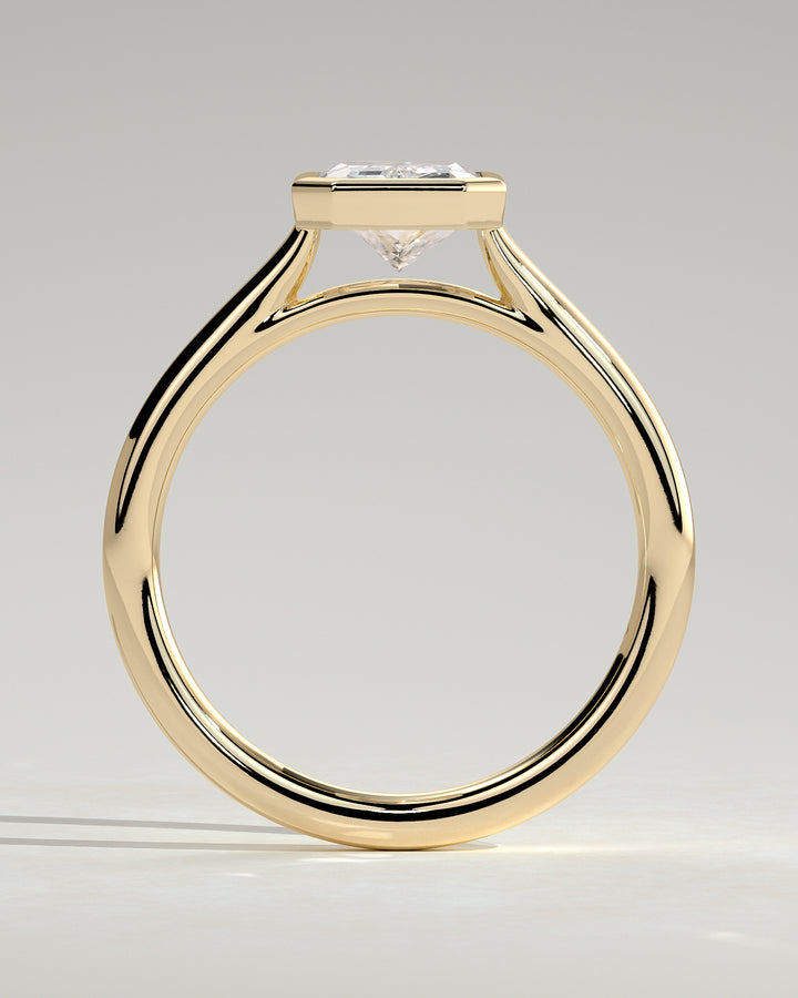 2 carat radiant diamond engagement ring bezel setting modern style