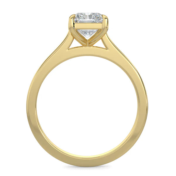 radiant cut cathedral engagement ring 2 carat lab diamond USA