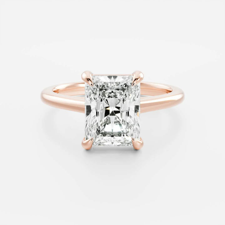 radiant cut cathedral engagement ring 1 carat lab diamond IGI certified USA