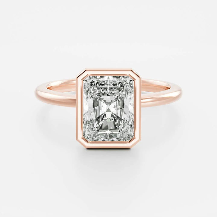 radiant cut bezel engagement ring 2 carat lab diamond IGI certified USA