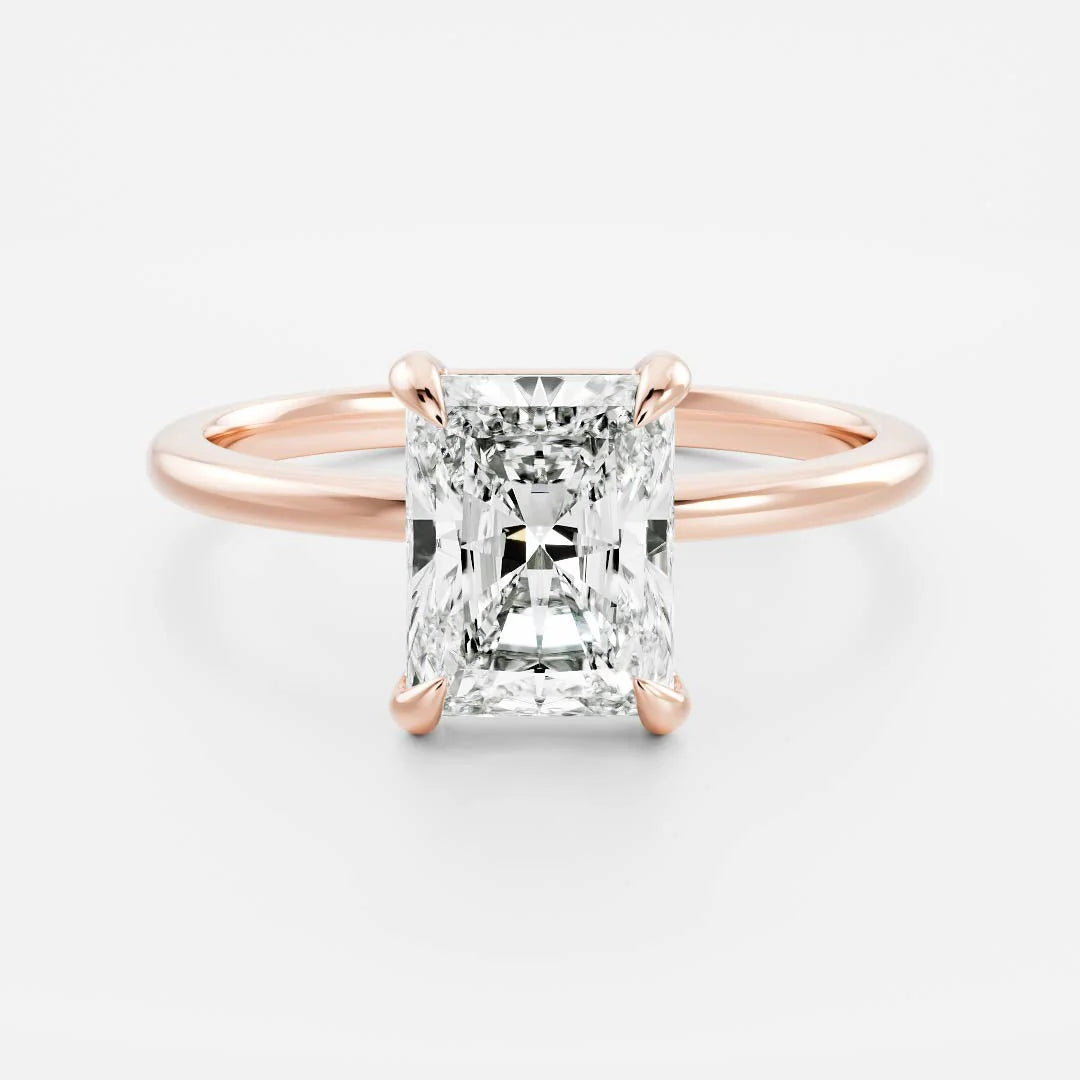 radiant cut solitaire engagement ring 2 carat lab diamond IGI USA