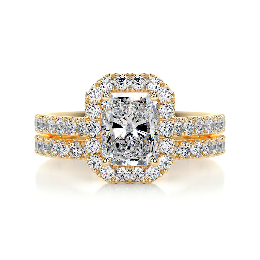 Radiant Pavé Engagement Ring Set
