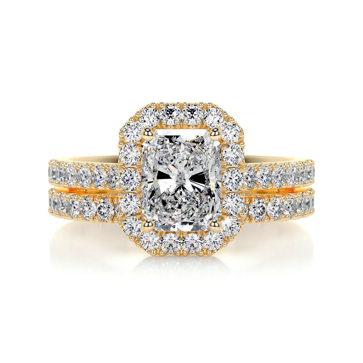 Radiant Pavé Engagement Ring Set