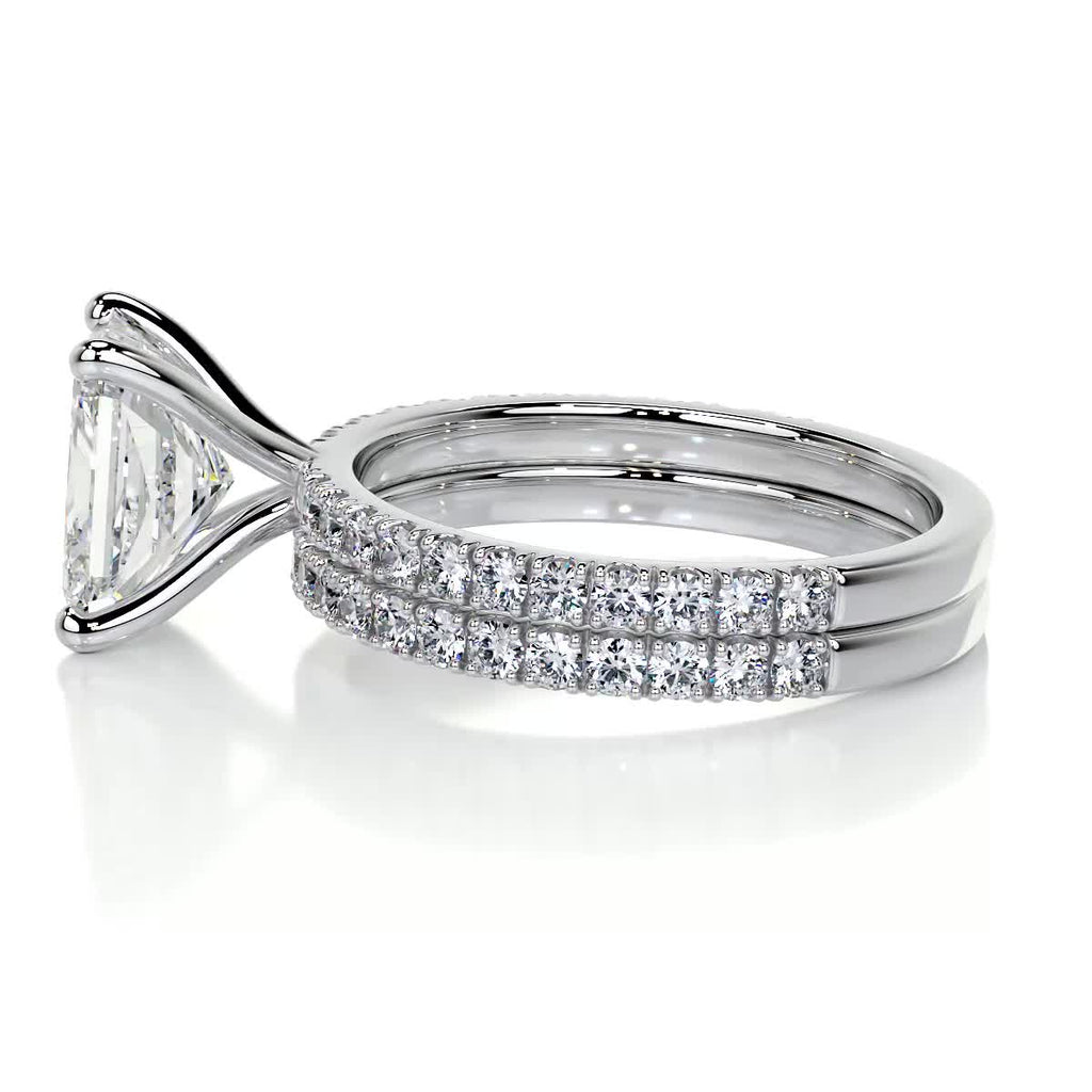 Radiant Pavé Engagement Ring Set