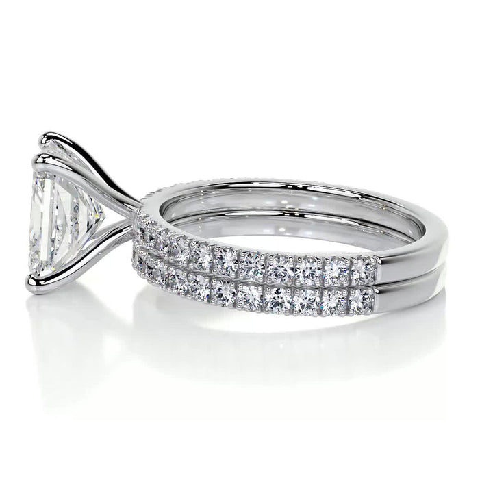 Radiant Pavé Engagement Ring Set