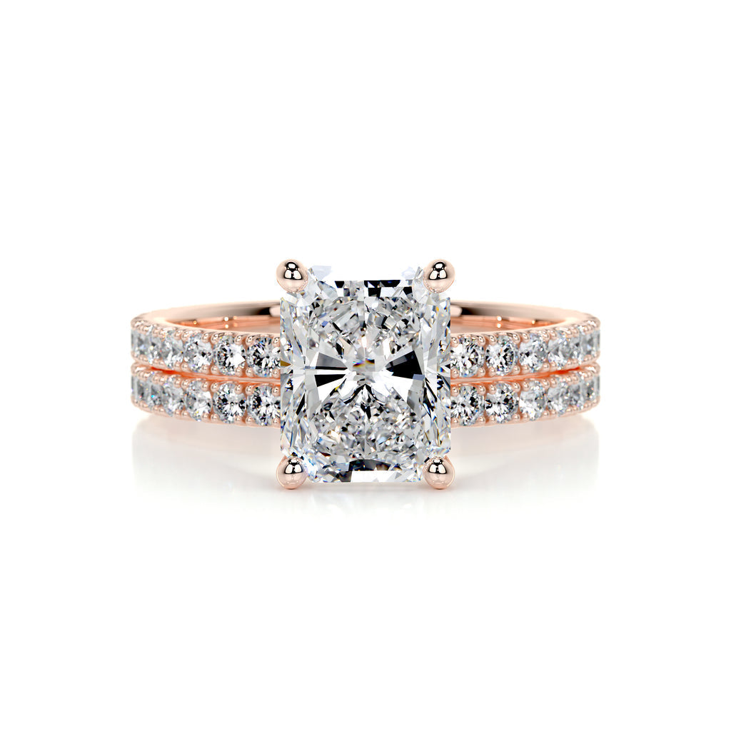 Radiant Engagement Ring With Band