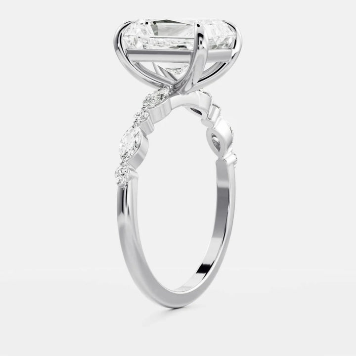 modern radiant pave engagement ring lab grown diamond USA