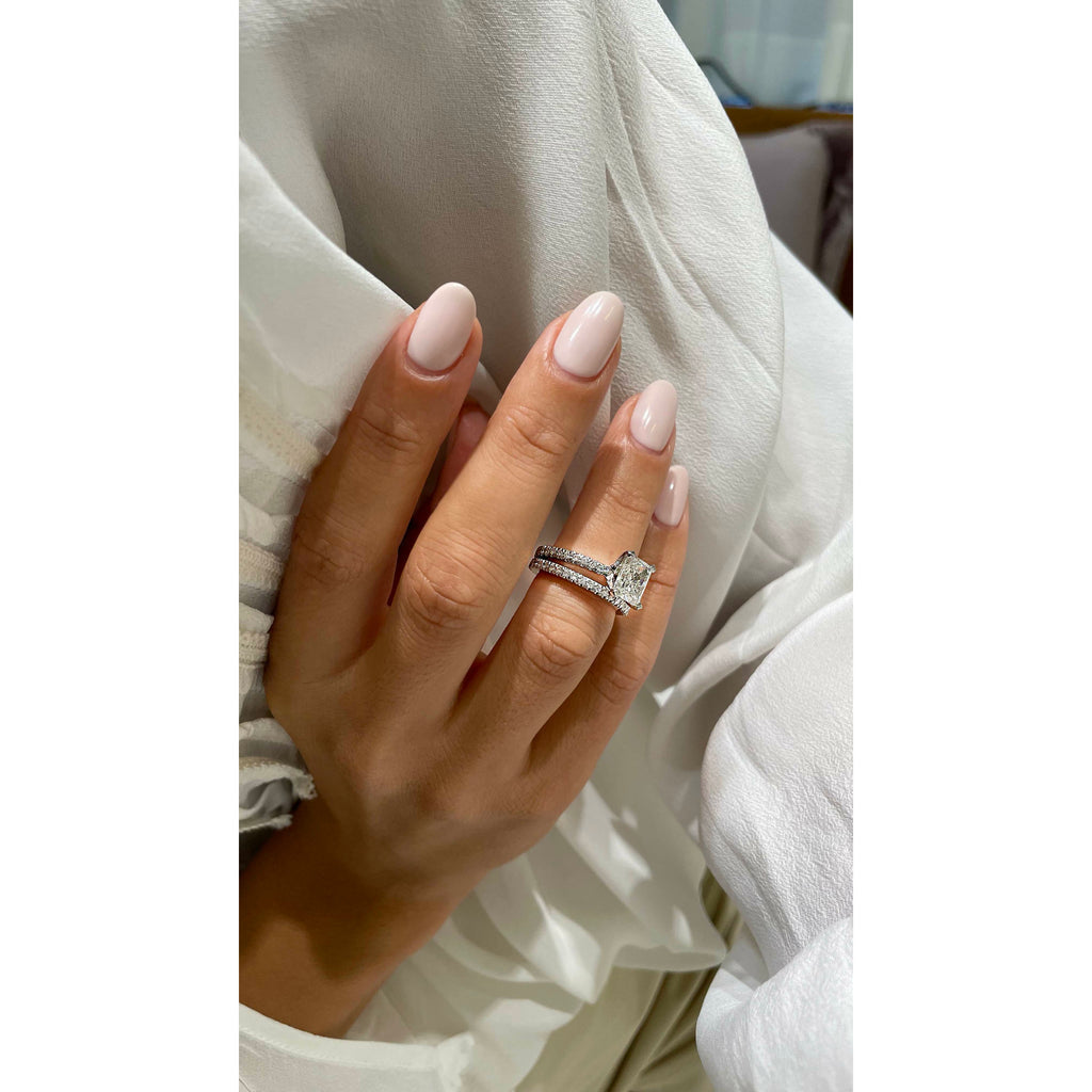 Radiant Solitaire Diamond Ring Set