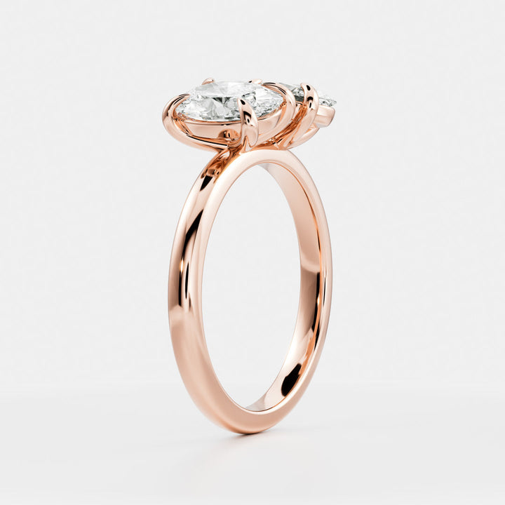 1.0CT Oval Cut IGI Certified CVD Diamond Toi Et Moi Engagement Ring