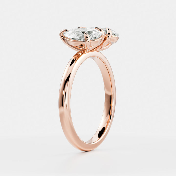 1.0CT Pear Cut E/VS Lab Grown Diamond Toi Et Moi Engagement Ring