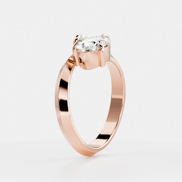 1.0CT Pear Cut Lab Grown Diamond Twisted Knife Edge Toi Et Moi Engagement Ring