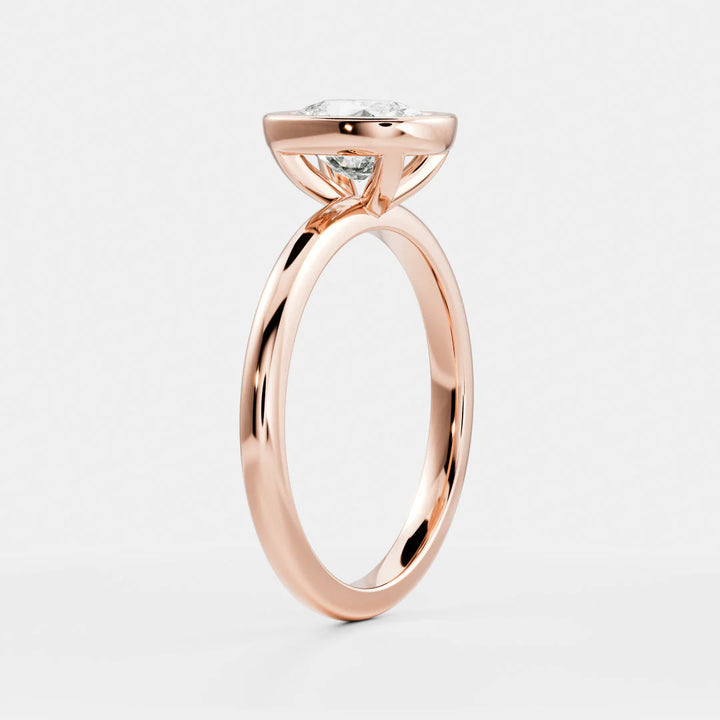 1.50CT Bezel Set Cushion Cut E/VS1 Lab Grown Diamond Solitaire Engagement Ring