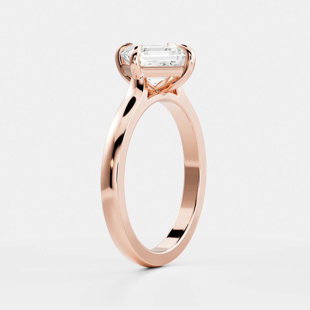 1.0CT Asscher Cut E/VVS IGI Certified CVD Diamond Cathedral Engagement Ring