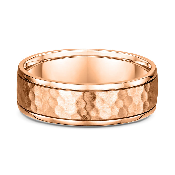 Rose gold ring with a textured band 