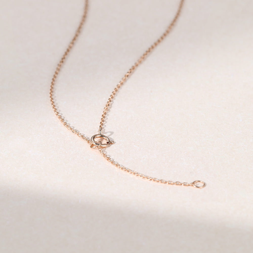 Crescent Round Cut Lab Grown Diamond Half Moon Shape Solitaire Pendant Necklace